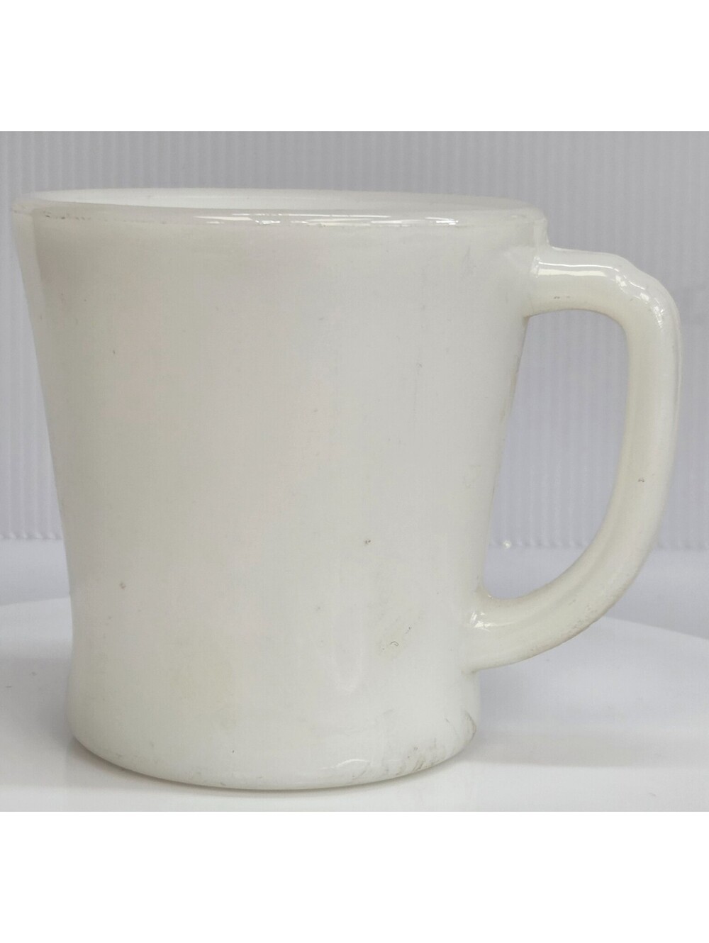 Vintage Fire-King Oven Ware White Milk Glass D Handle Coffee Mug USA